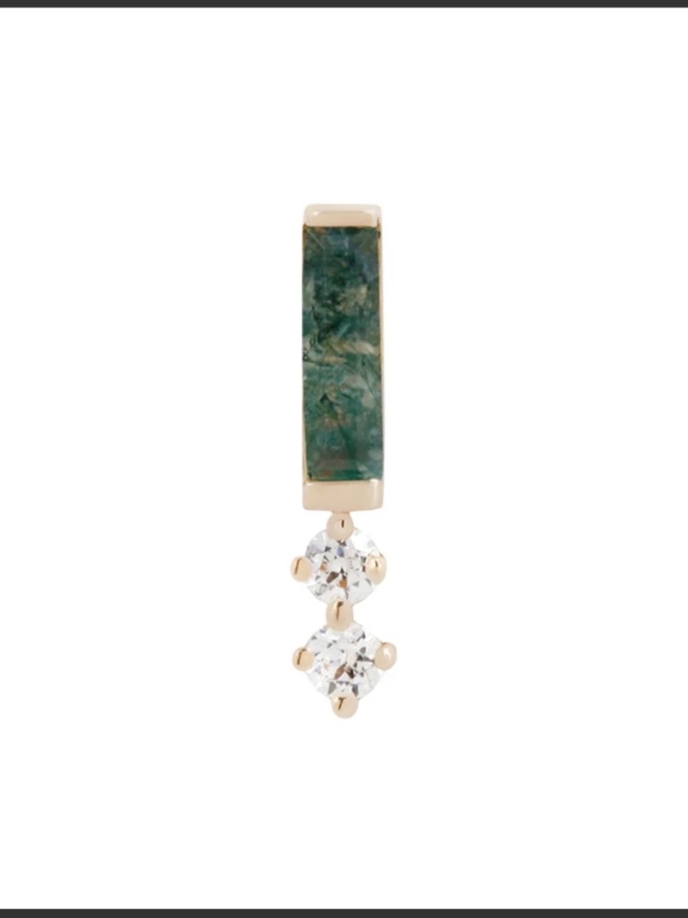 Buddha Jewelry crave Moss Agate threadless end yellow gold